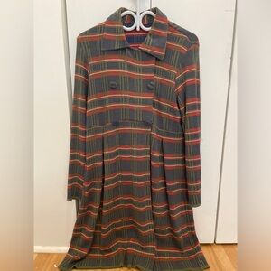 Plaid Double-Breasted Women's Coat